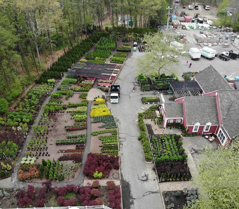 aerial view of garden center